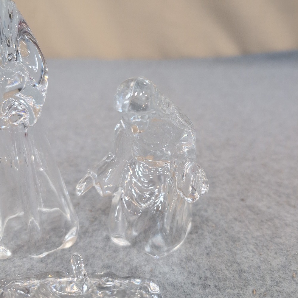 Cristal d'Arques France Lead Crystal 3 Piece Nativity Set Mary Joseph Jesus 1994 - Picture 4 of 7